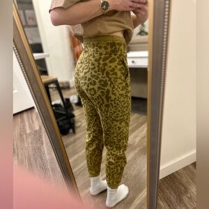 Leopard Print Green High Waist Jogger JoyLab Sweatpants
